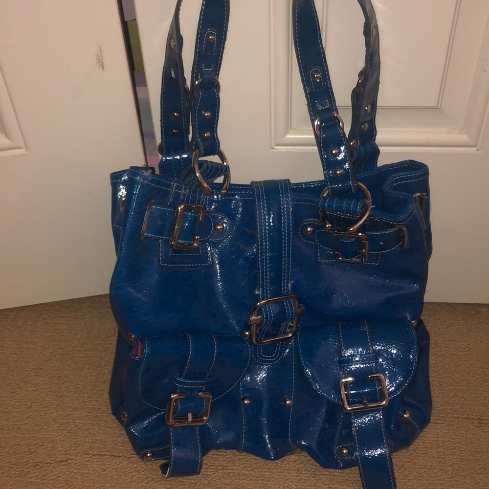 Chinese Laundry bag in bright cobalt blue